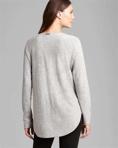 Michael Kors Womens Pearl Heather Sweater Large Gray 